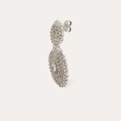 Onde gourmette strass earrings silver