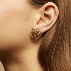 Onde Gourmette studs earrings gold