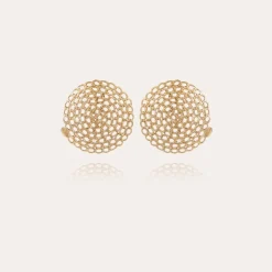 Onde Gourmette studs earrings large size gold