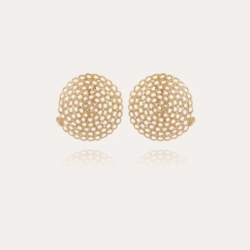 Onde Gourmette studs earrings large size gold