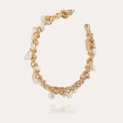 Orphee hoop earrings gold - Withe Mother-of-pearl