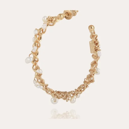 Orphee hoop earrings gold - Withe Mother-of-pearl