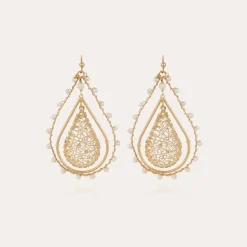 Orphia earrings gold - White Mother-of-pearl