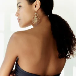 Orphia earrings gold - White Mother-of-pearl