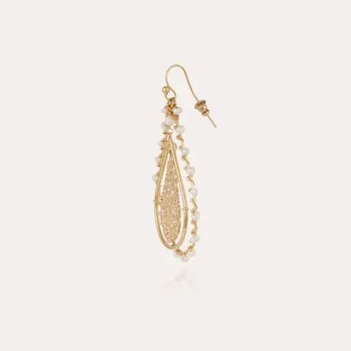 Orphia earrings gold - White Mother-of-pearl