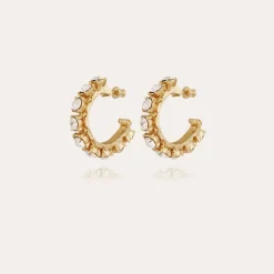 Parelie earrings gold - Strass