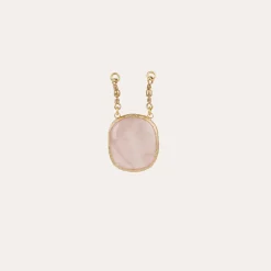 Pendant serti gold - Pink Quartz