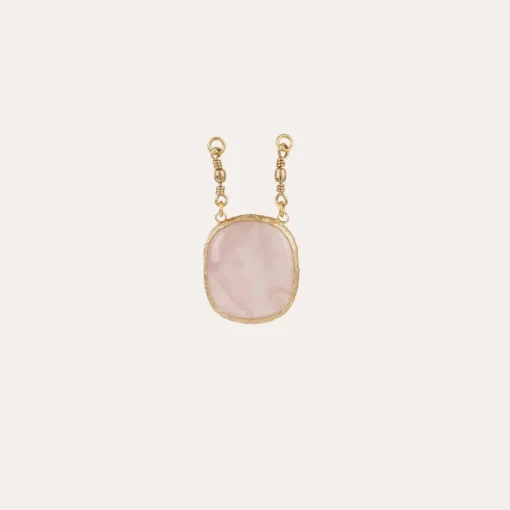 Pendant serti gold - Pink Quartz
