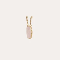 Pendant serti gold - Pink Quartz