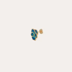 Pensee enamel earrings gold