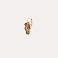 Pensee enamel earrings gold