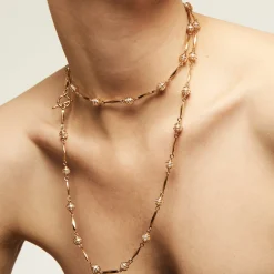 Perla long necklace gold