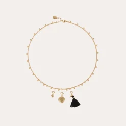 Pompon pendant charms gold