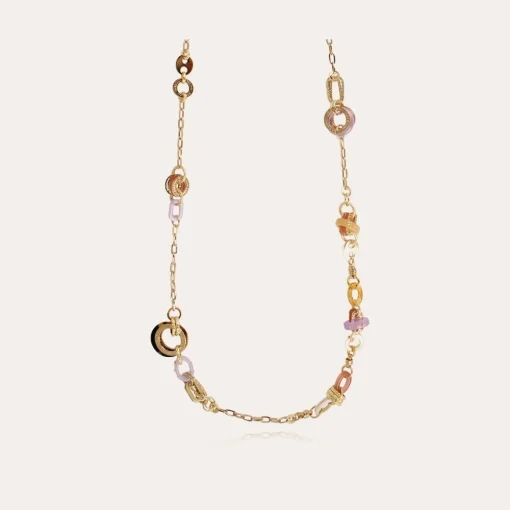 Prato long necklace acetate gold