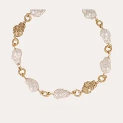 Rainbow Biwa Bis necklace gold
