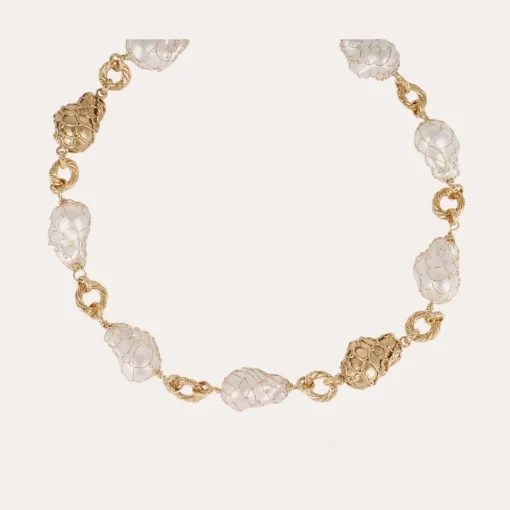 Rainbow Biwa Bis necklace gold