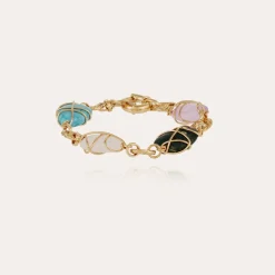 Rainbow multi bracelet gold