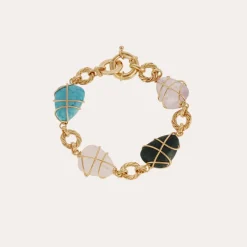 Rainbow multi bracelet gold