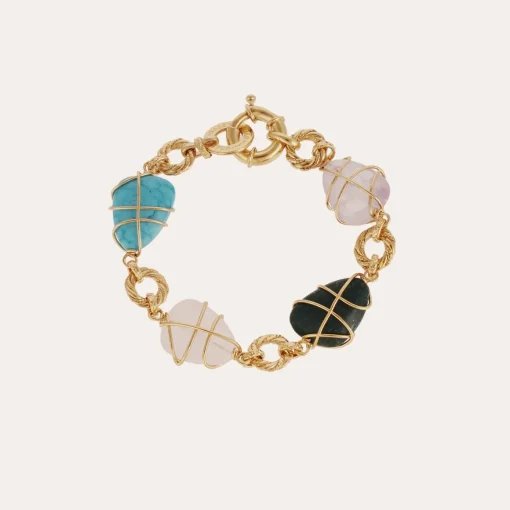 Rainbow multi bracelet gold