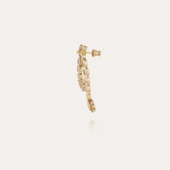 Riviera asymetric earrings small size gold - Zirconia