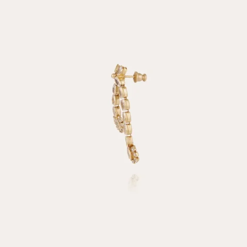 Riviera asymetric earrings small size gold - Zirconia