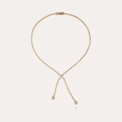 Riviera asymetric necklace gold - Zirconia