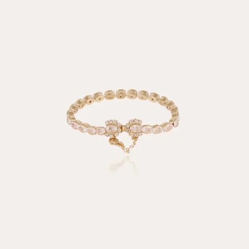 Riviera Fleur bracelet large size gold - Zirconia