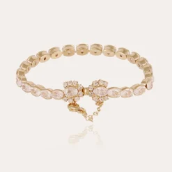 Riviera Fleur bracelet large size gold - Zirconia