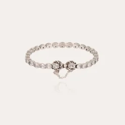 Riviera Fleur bracelet large size silver - Zirconia