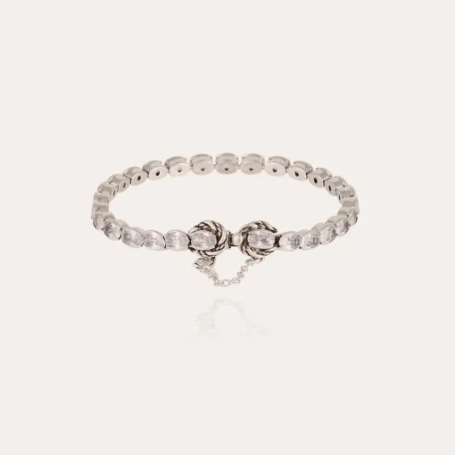 Riviera Fleur bracelet large size silver - Zirconia