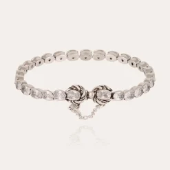 Riviera Fleur bracelet large size silver - Zirconia