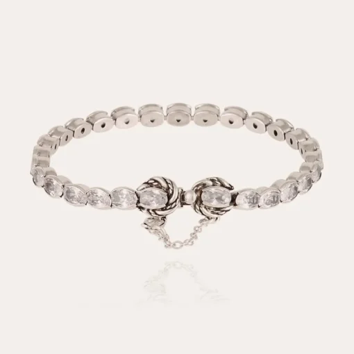 Riviera Fleur bracelet large size silver - Zirconia