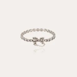 Riviera Fleur bracelet large size silver - Zirconia