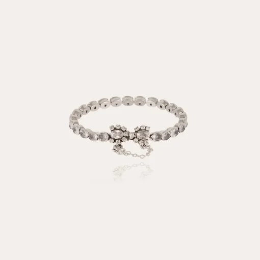 Riviera Fleur bracelet large size silver - Zirconia