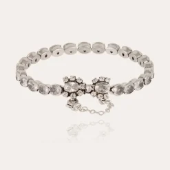 Riviera Fleur bracelet large size silver - Zirconia