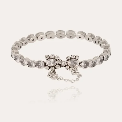 Riviera Fleur bracelet large size silver - Zirconia