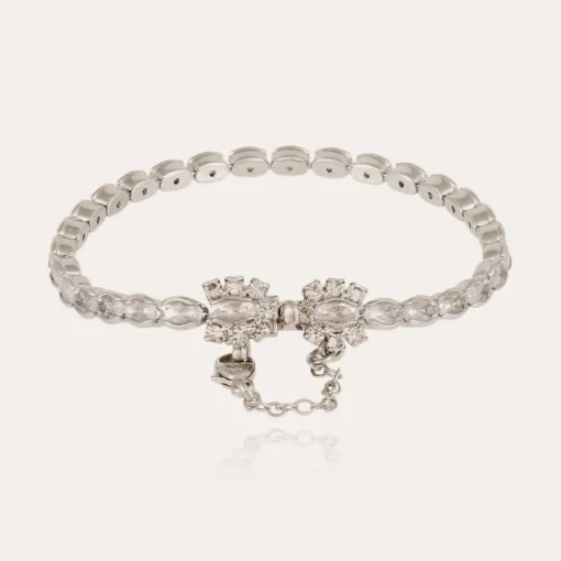 Riviera Fleur bracelet small size rhodium finish - Zirconia