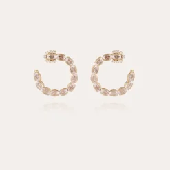 Riviera hoop earrings small size gold - Zirconia