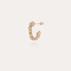 Riviera hoop earrings small size gold - Zirconia