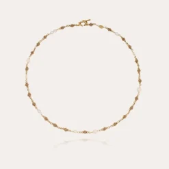 Rosario necklace gold - Withe Mother-of-pearl