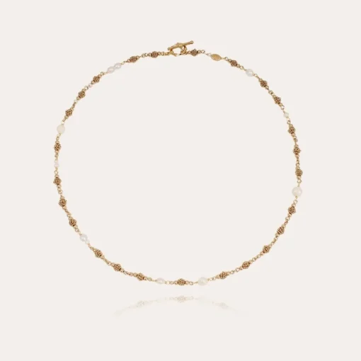 Rosario necklace gold - Withe Mother-of-pearl