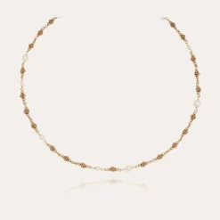 Rosario necklace gold - Withe Mother-of-pearl