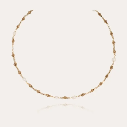Rosario necklace gold - Withe Mother-of-pearl