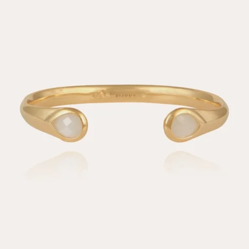 Saint Germain bracelet gold - White Mother-of-pearl