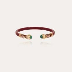 Sari bis bracelet acetate gold - Red - Malachite