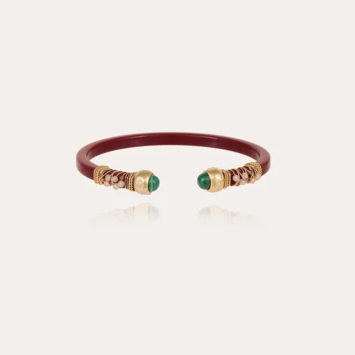 Sari bis bracelet acetate gold - Red - Malachite