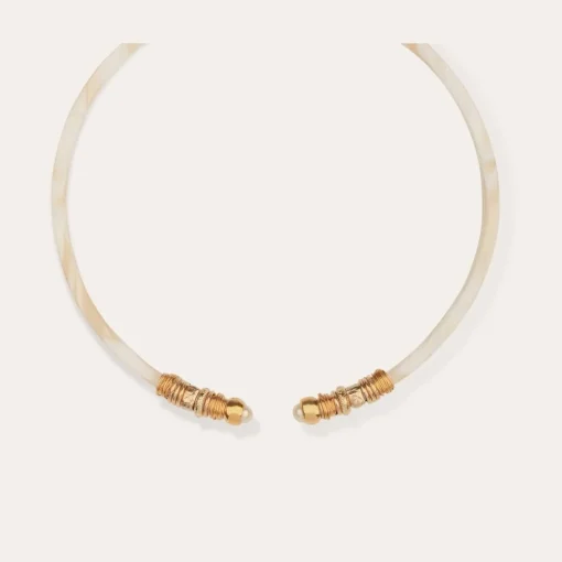 Sari Bis necklace acetate gold - Ivory