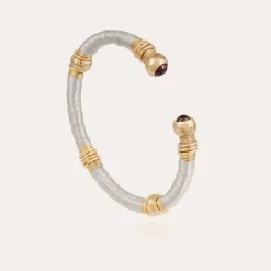 Sari raffia bracelet acetate gold