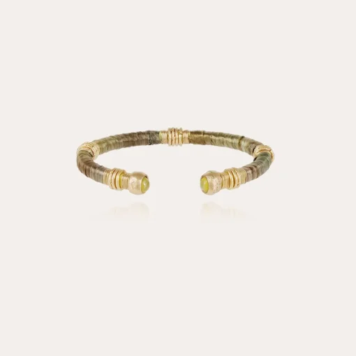 Sari raffia bracelet acetate gold