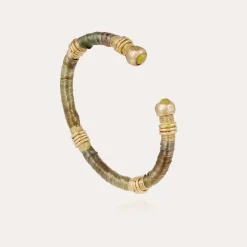 Sari raffia bracelet acetate gold
